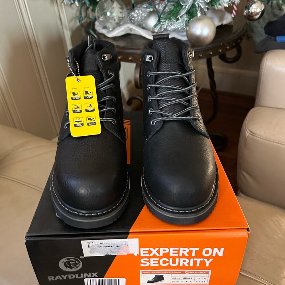 Black Men's Security Steel Toe Boots